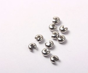 Crimp cover argintii inchis - 20 buc, 4 mm