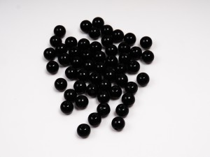 Margele acril negre, 8 mm, 50 buc, gaura 2 mm 