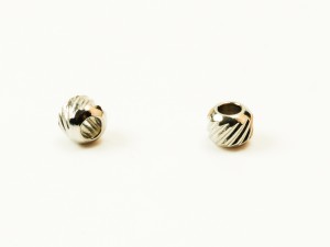 Margele spacer din inox cu striatii, 4X4 mm, gaura 2.5 mm, 10 buc