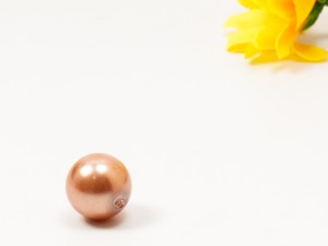 Perla mallorca capuccino, 12 mm, gaura pe o parte, 1 buc