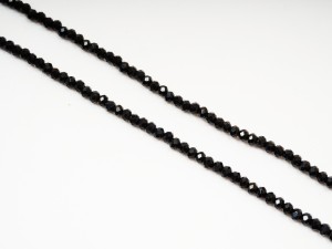Cristale fatetate 3X2.5 mm, negru 190 buc, gaura 0.6 mm