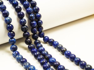 Sfere Lapis Lazuli - 6 mm, 10 buc, gaura 1.2 mm