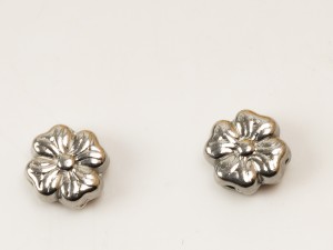 Margele spacer trifoi din inox 6X4 mm, gaura 1.5 mm, 2 buc
