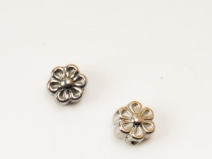 Margele spacer Floricele din inox 6X5 mm, gaura 1.5 mm, 2 buc