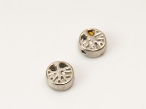 Margele spacer Copacul Vietii din inox 6X3 mm, gaura 1.5 mm, 2 buc