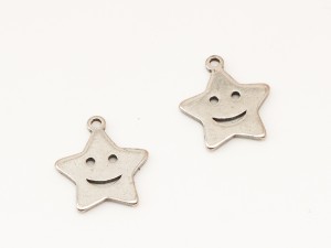 Margele Stelute smile, din inox 12X1 mm, 2 buc