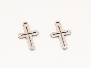 Margele Cruciulita, din inox 13X1 mm, 2 buc