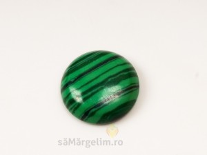 Cabochon din malachit reconstruit, d:15 mm, 1 buc