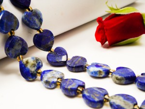 Inimioare fatetate din Lapis Lazuli, 11X12X6 mm, 1 buc, gaura 1 mm
