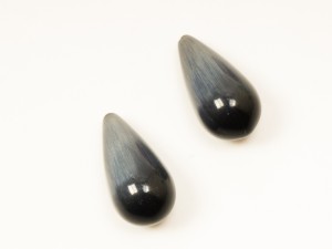 Lacrimi din ochi de pisica negru, fara gaura, 10X20 mm, 2 buc