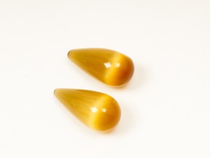 Lacrimi din ochi de pisica maro, fara gaura, 10X20 mm, 2 buc