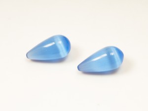 Lacrimi din ochi de pisica albastru, fara gaura, 10X20 mm, 2 buc