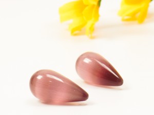 Lacrimi din ochi de pisica grena, fara gaura, 10X20 mm, 2 buc