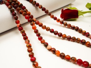 Crazy agat, cu maro6 mm, 32 buc, gaura 0.8 mm