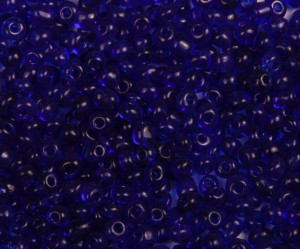 Margele de nisip  bleumarin transparent - 4mm, 50 gr, 500 buc