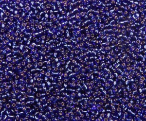 Margele de nisip albastru inchis cu foita- 2mm, 50 gr