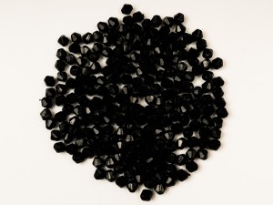 Margele acril fatetate biconice negre 4 mm, 200 buc, g: 1 mm